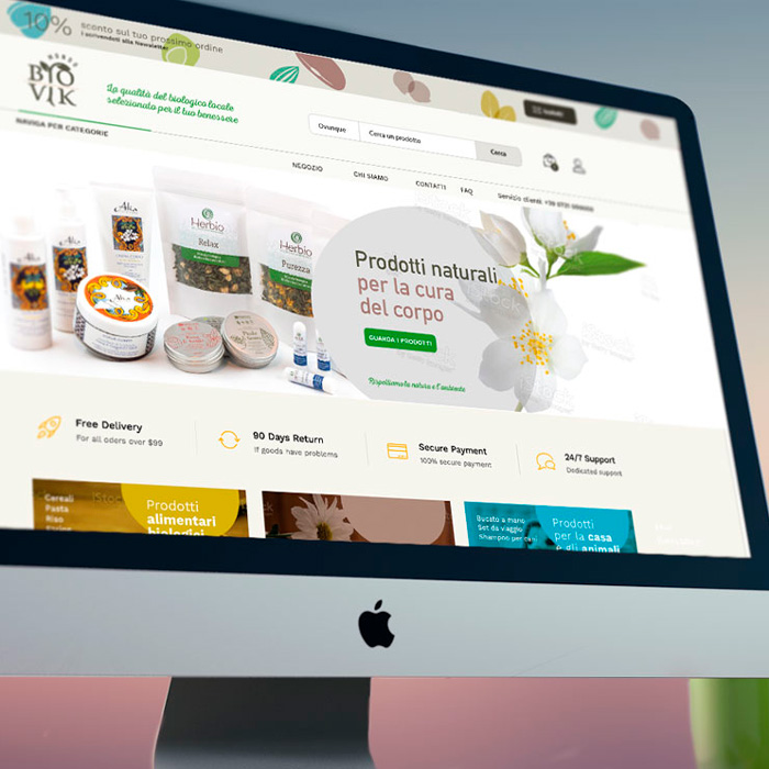 UI design per e-commerce settore alimentare